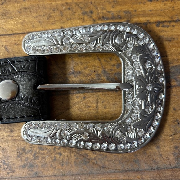 Black Studded and Crystal Embellished Cowgirl Belt main image 4